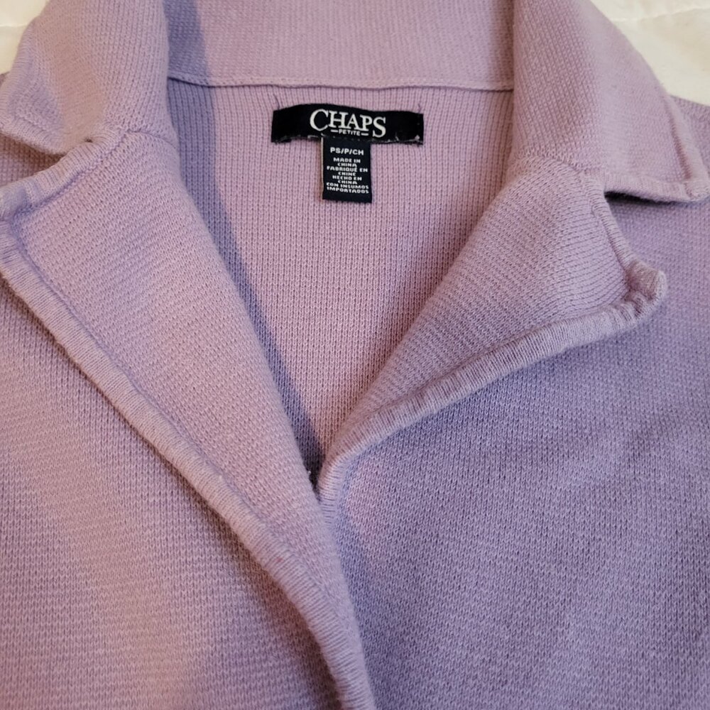Chaps Cotton Blend Blazer/Cardigan - Petit Small. 68% Cotton 38% Nylon - Picture 4 of 6